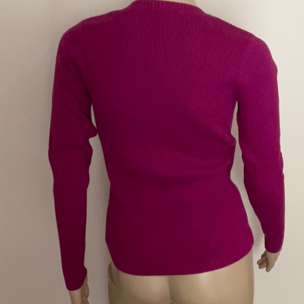 Moda International Ribbed Knit Henley Top Fuchsia - Picture 4 of 6